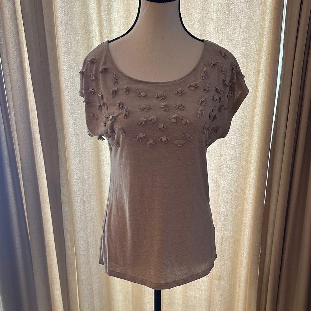 The Limited Beige Short Sleeve Top